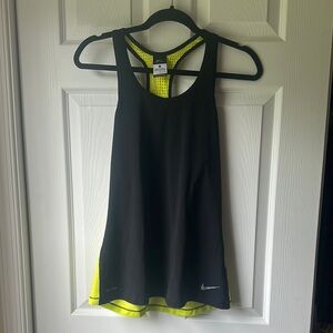 Nike Black and Yellow Dry-fit Lightweight Workout Active Racerback Tank Top